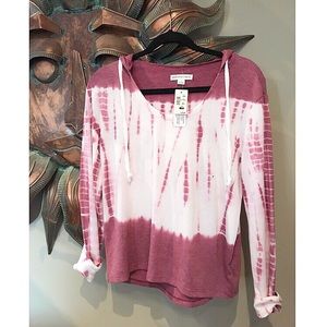 Woman’s Salmon and White Tie Dye Hoody